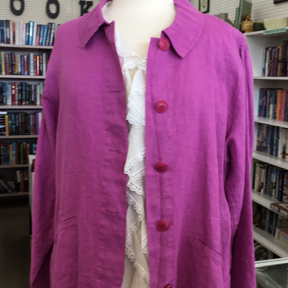 Flax 100 percent linen pink jacket